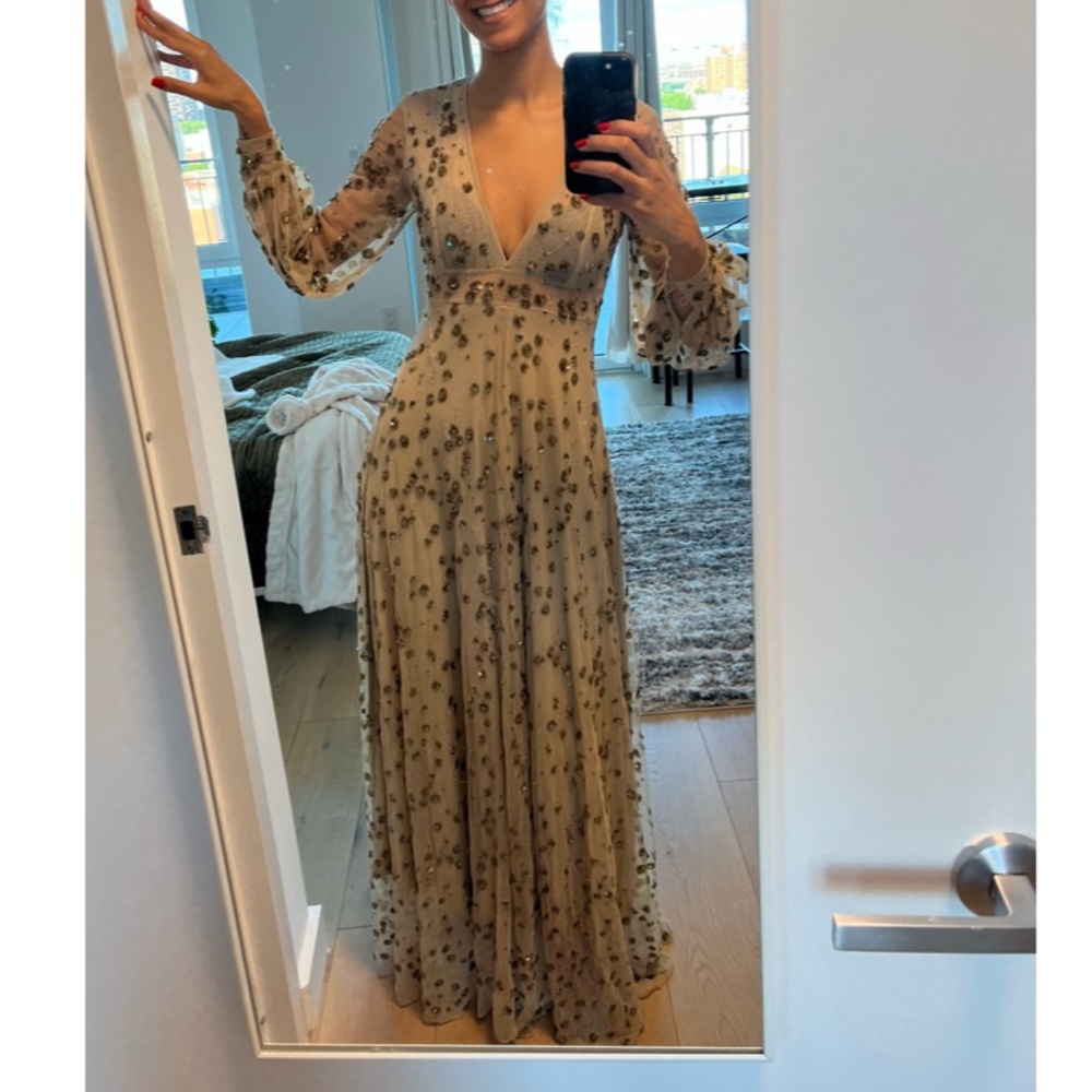 NWT Stunning LoveShackFancy gold gown